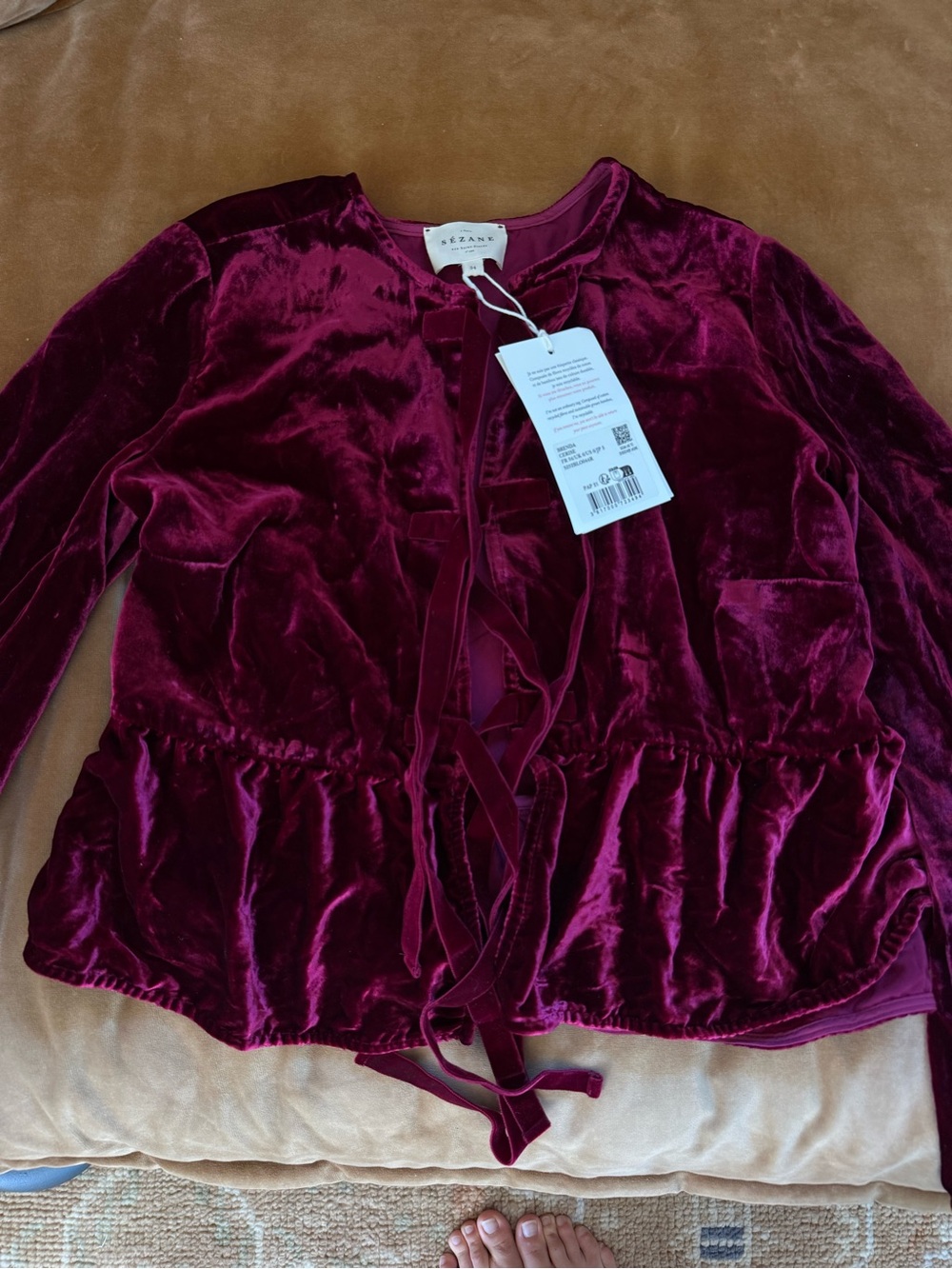 Sezane Velvet Brenda Shirt - Small - Picture 4 of 5
